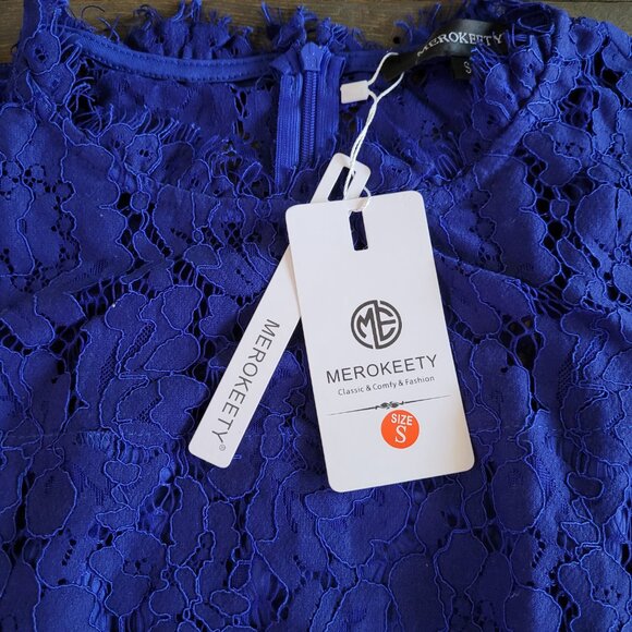 Women's Sleeveless Lace Floral Elegant Cocktail Dress - Picture 3 of 3